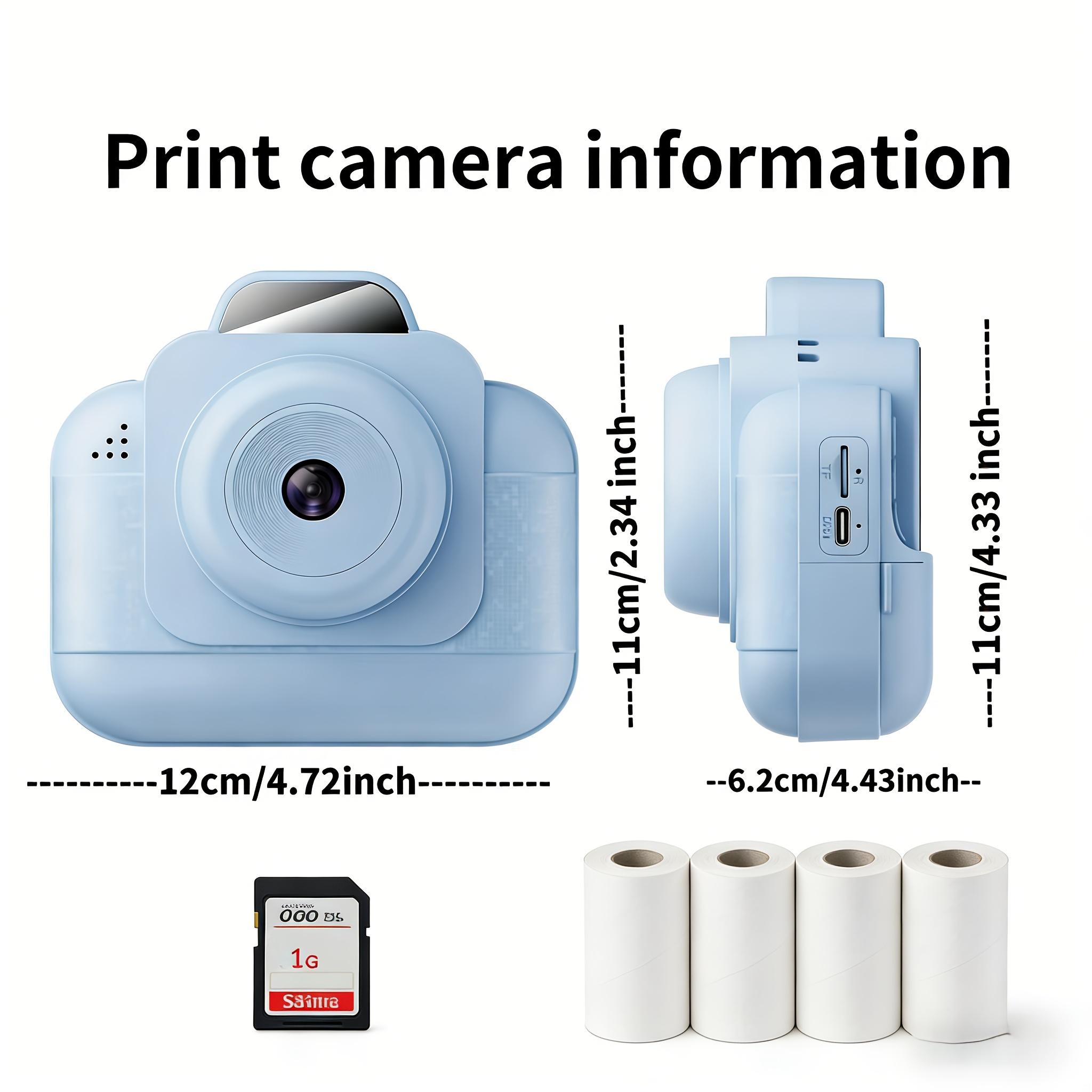 Portable photo printer (blue)  - Photo Printer ulasan dan harga
